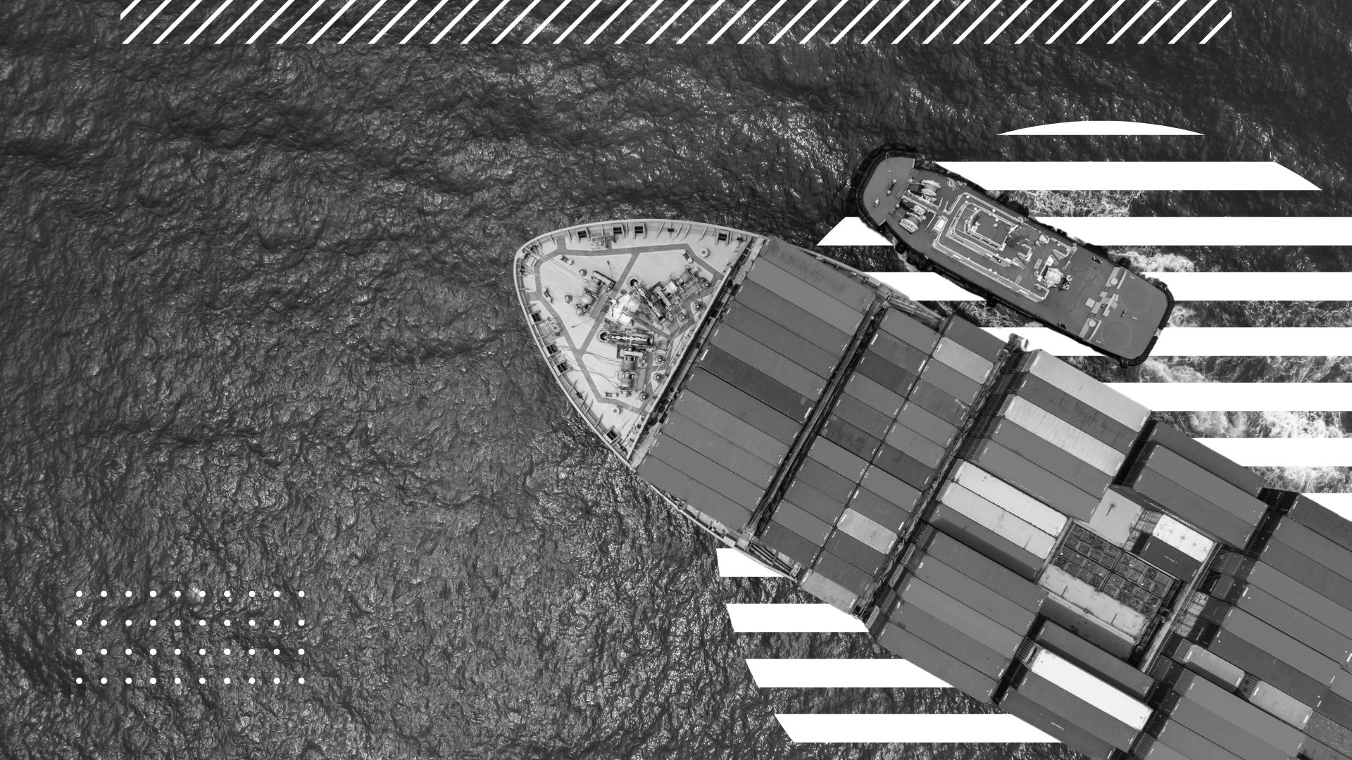 bird's eye view of shipping containers on a boat in the ocean